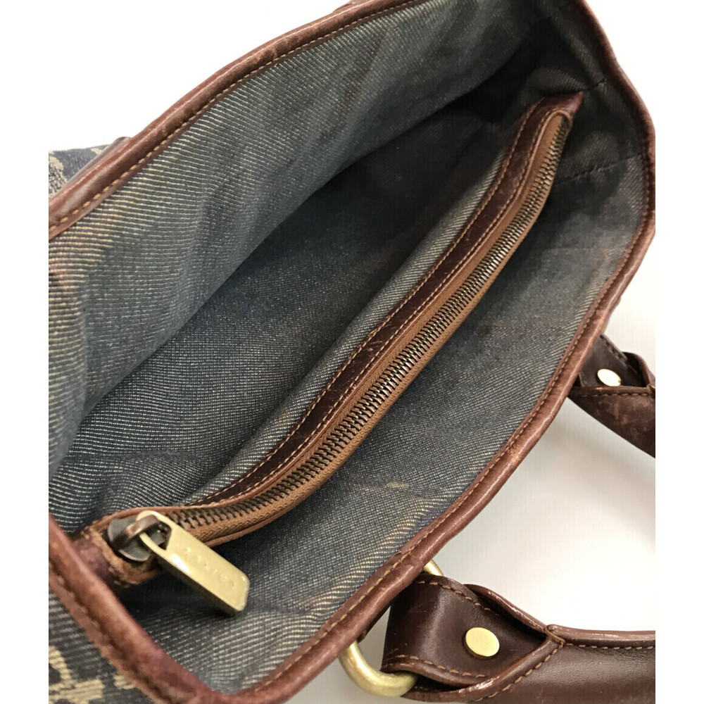 Celine leather Boogie brown trim Bag denim blue - Picture 5 of 6